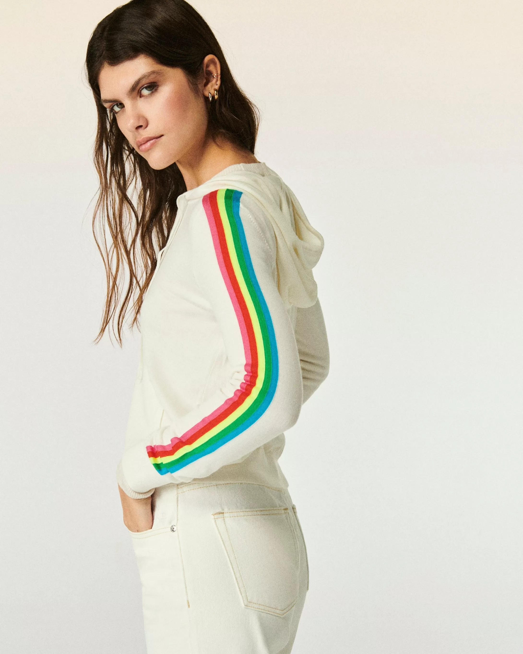 Felpa-maglione con Zip Banda multicolore | FROM FUTURE Best Sale