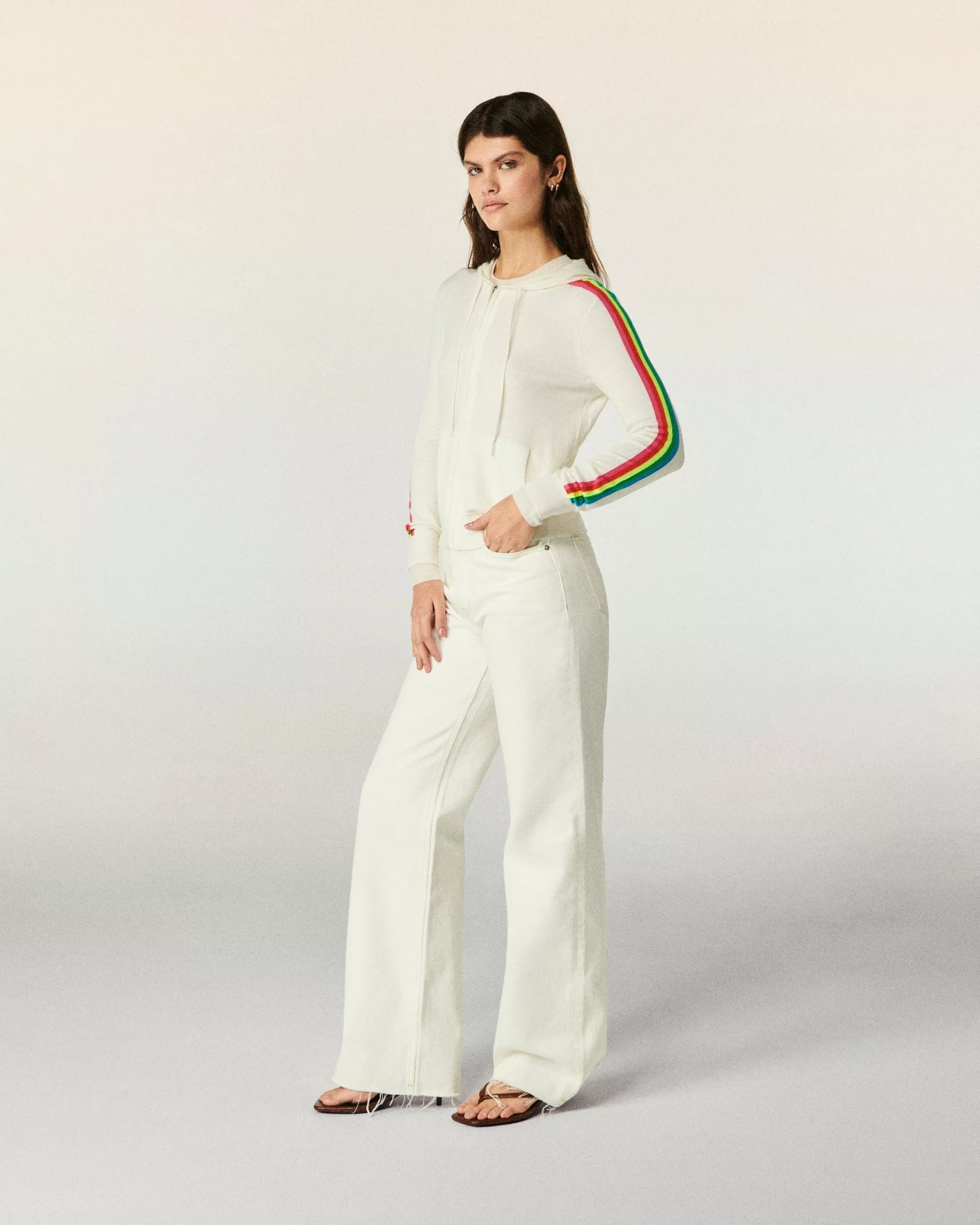 Felpa-maglione con Zip Banda multicolore | FROM FUTURE Best Sale