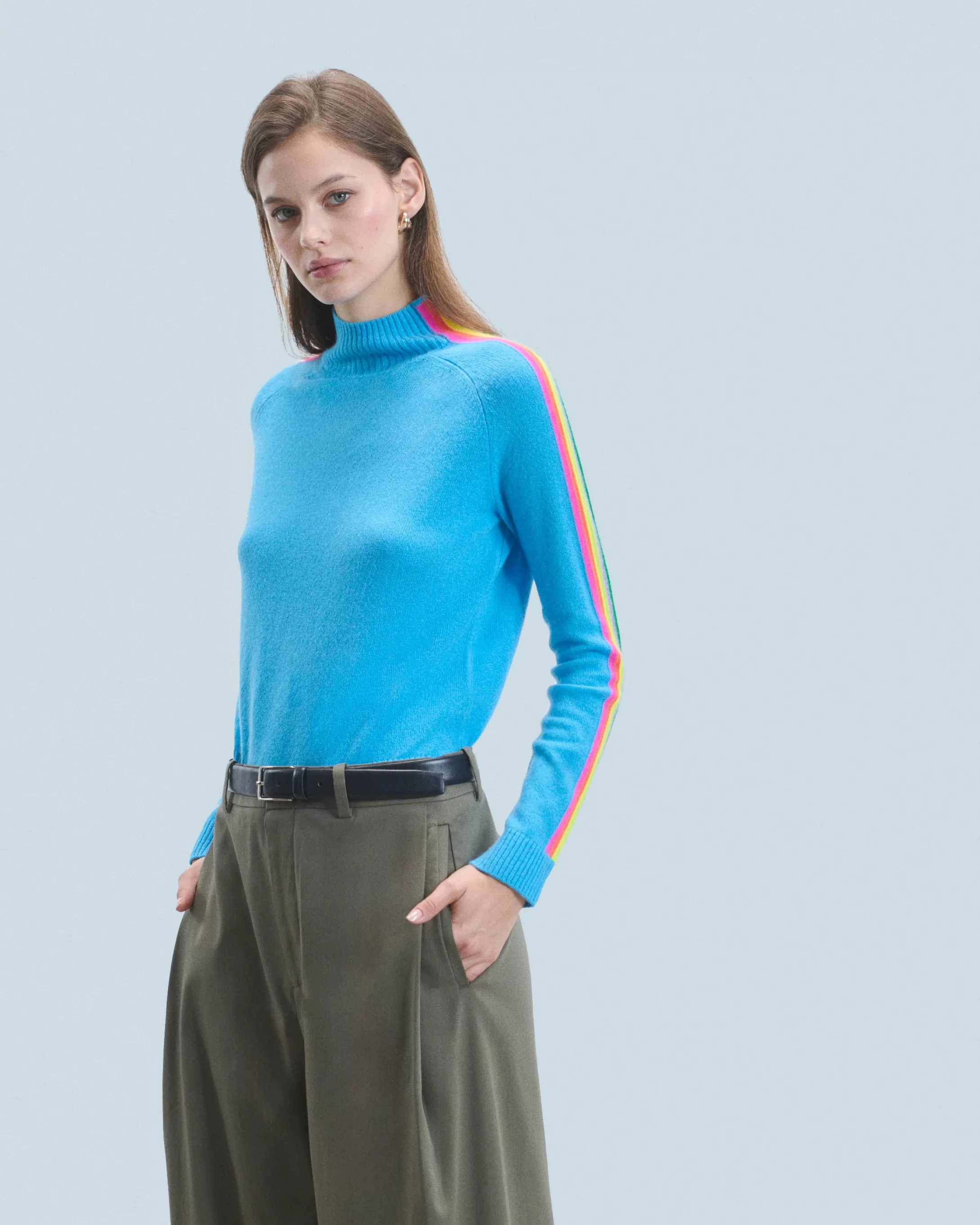 Maglione Collo a lupetto Fasce per maniche Multico Leger | FROM FUTURE Best