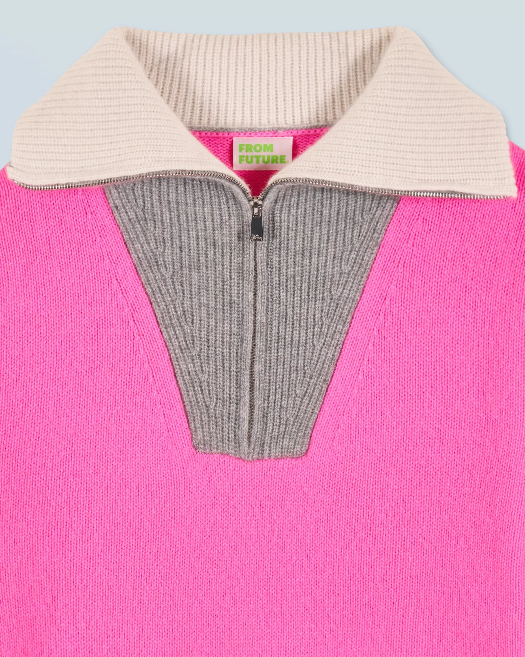 Maglione Collo alto con zip Tricolore | FROM FUTURE Sale
