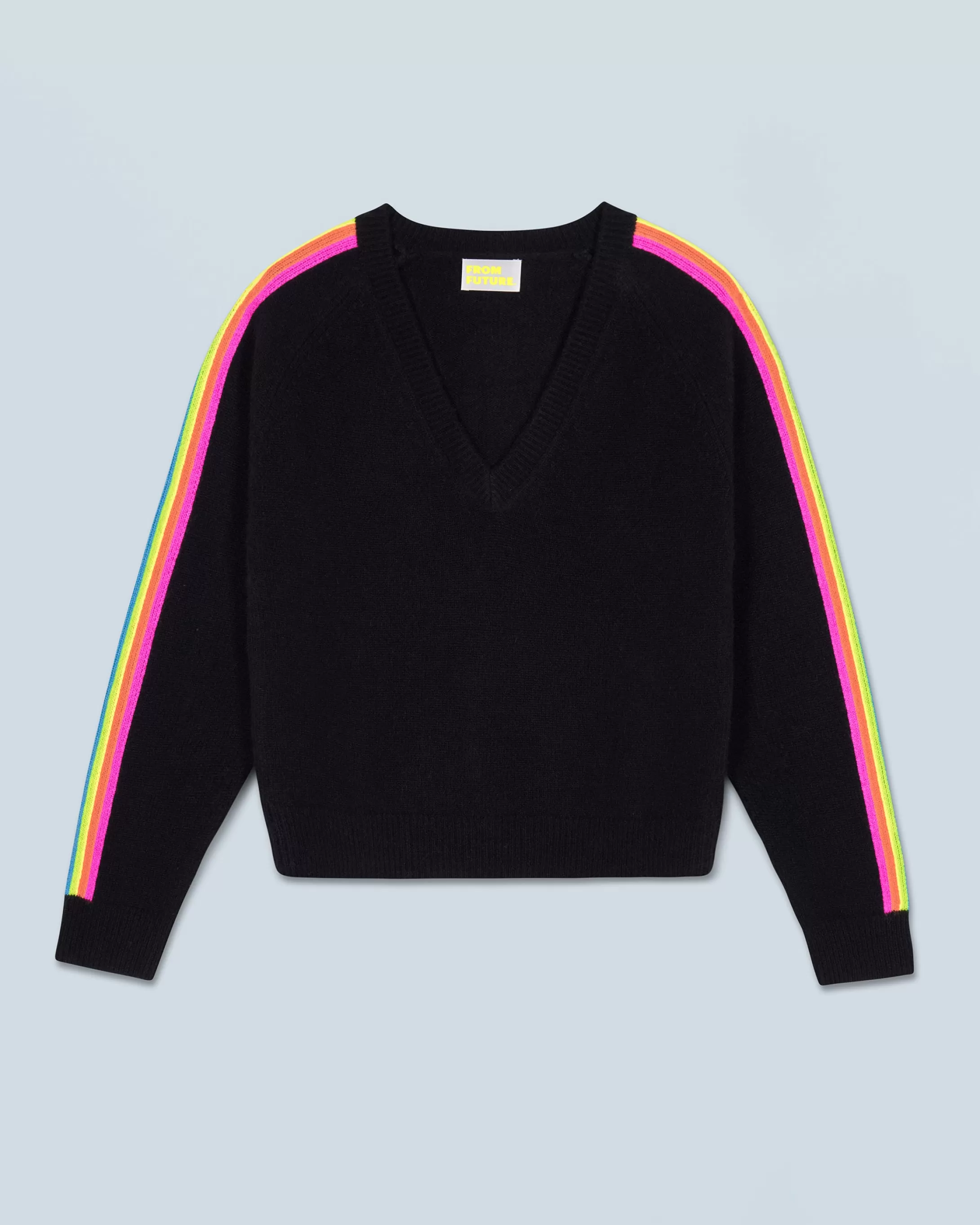 Maglione Scollo a V Maniche multicolori | FROM FUTURE Fashion