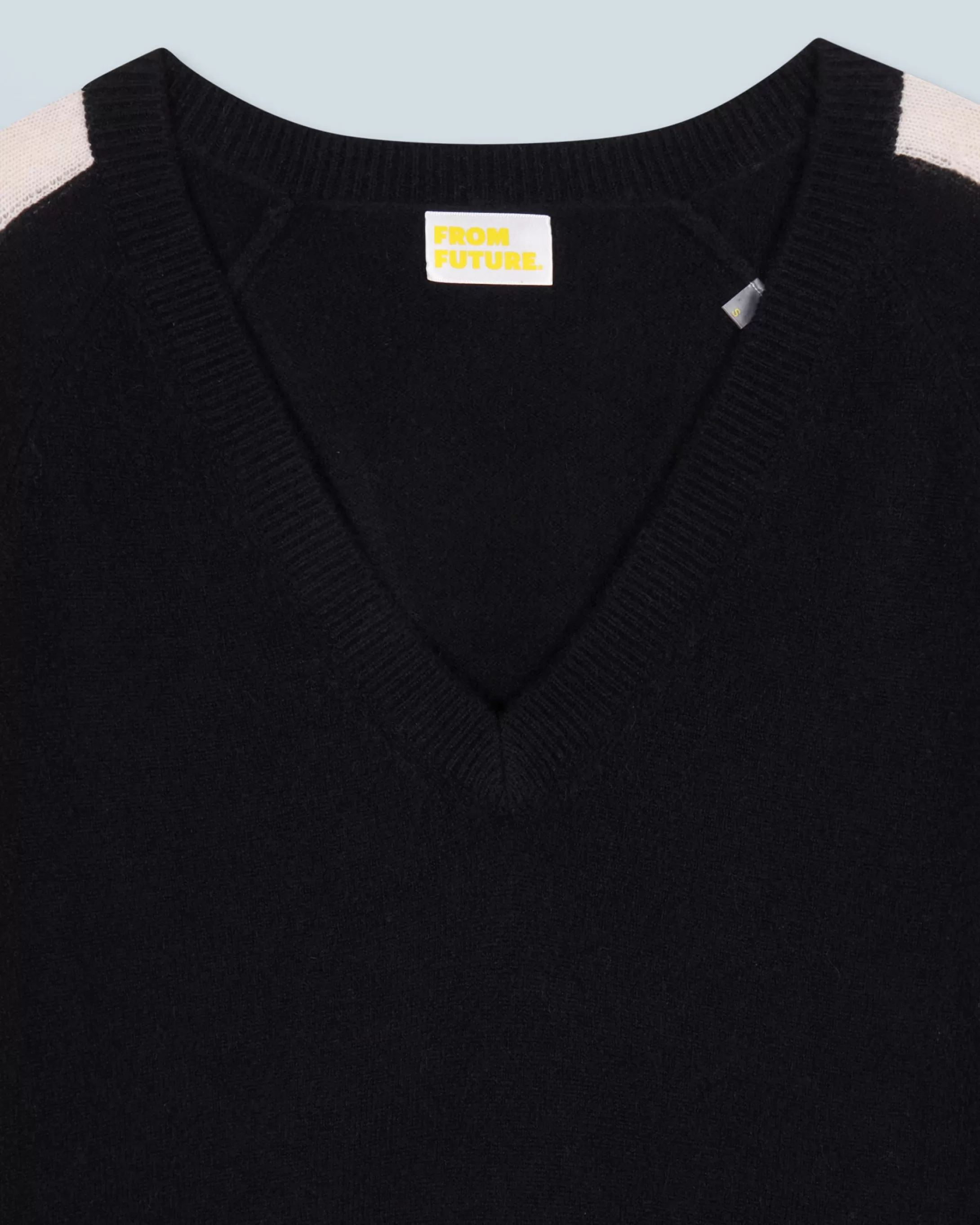 Maglione Scollo a V Oversize Bande bicolori Leggero | FROM FUTURE Fashion