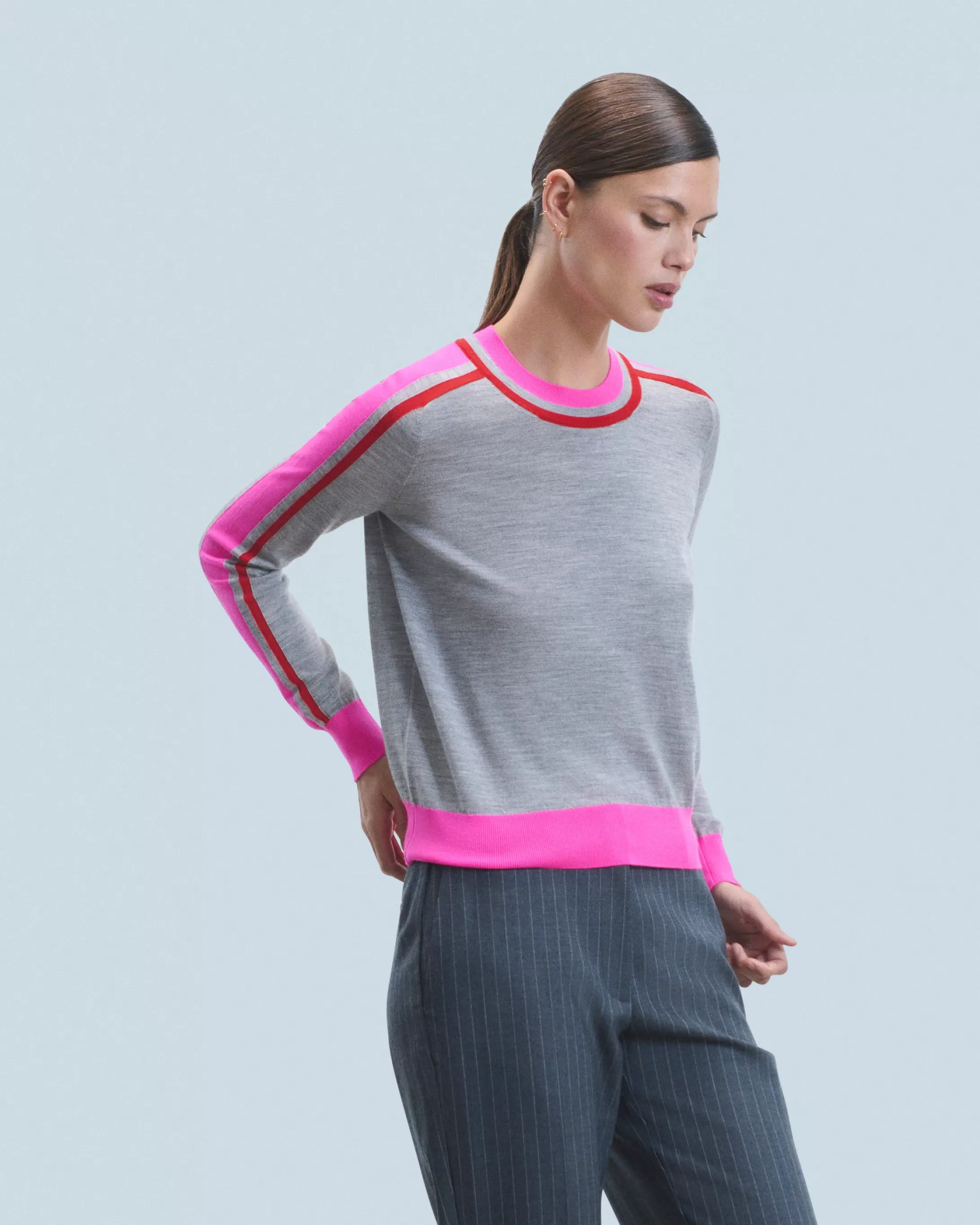 Maglione Scollo tondo Bande Bicolore | FROM FUTURE Cheap