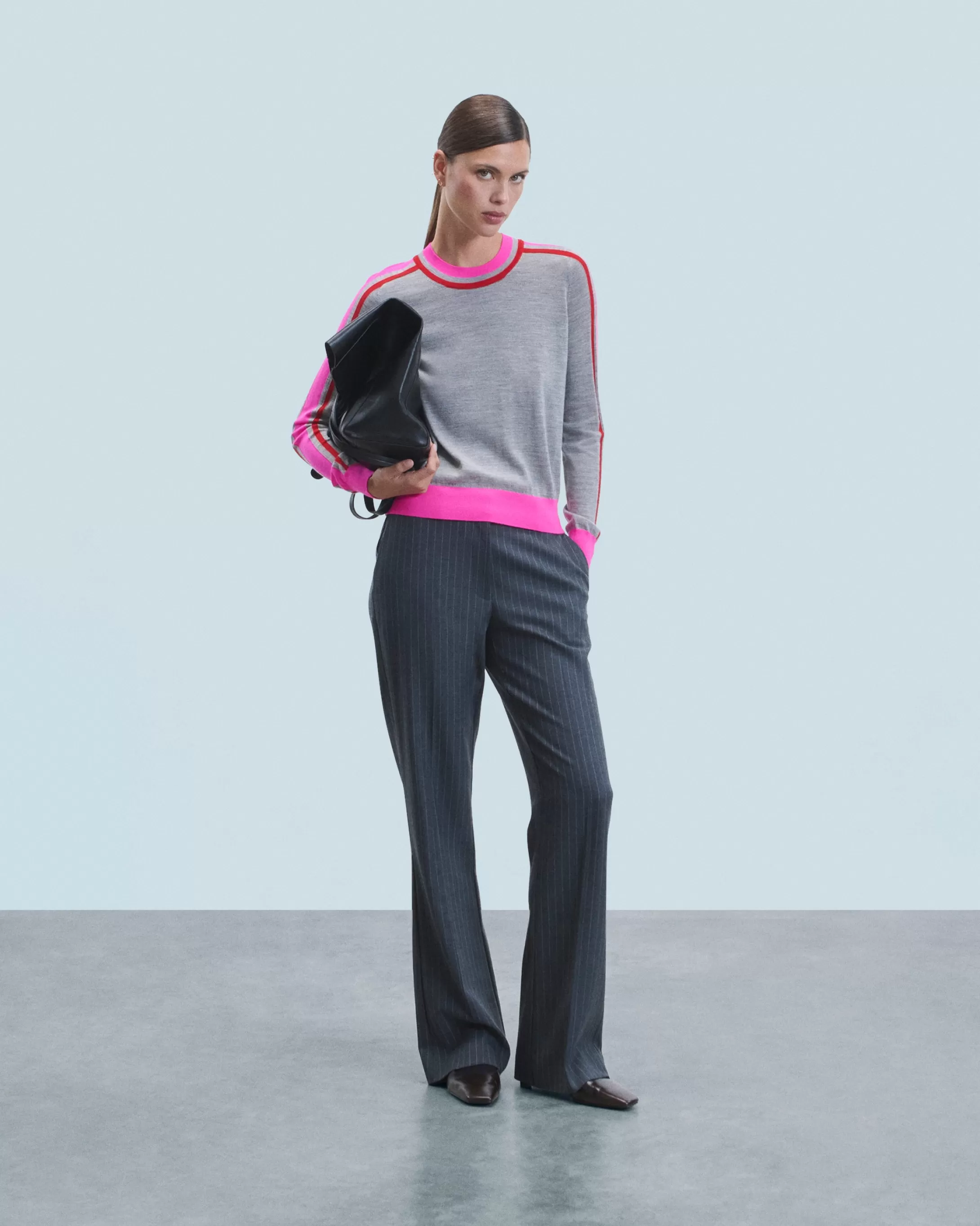 Maglione Scollo tondo Bande Bicolore | FROM FUTURE Cheap