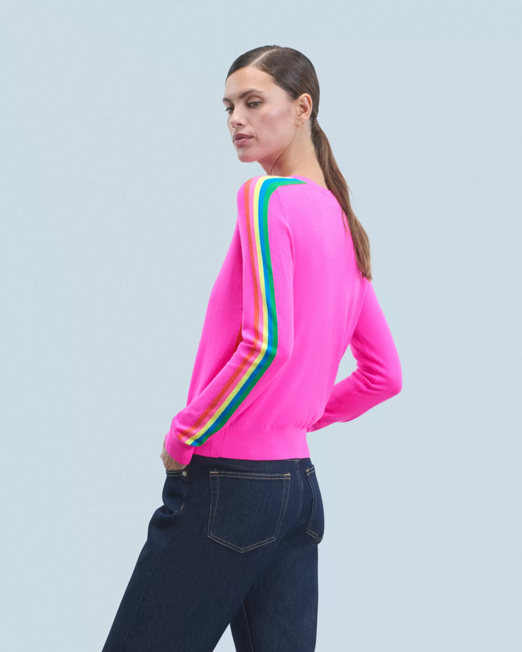 Maglione Scollo tondo Bande Maniche multicolori | FROM FUTURE New