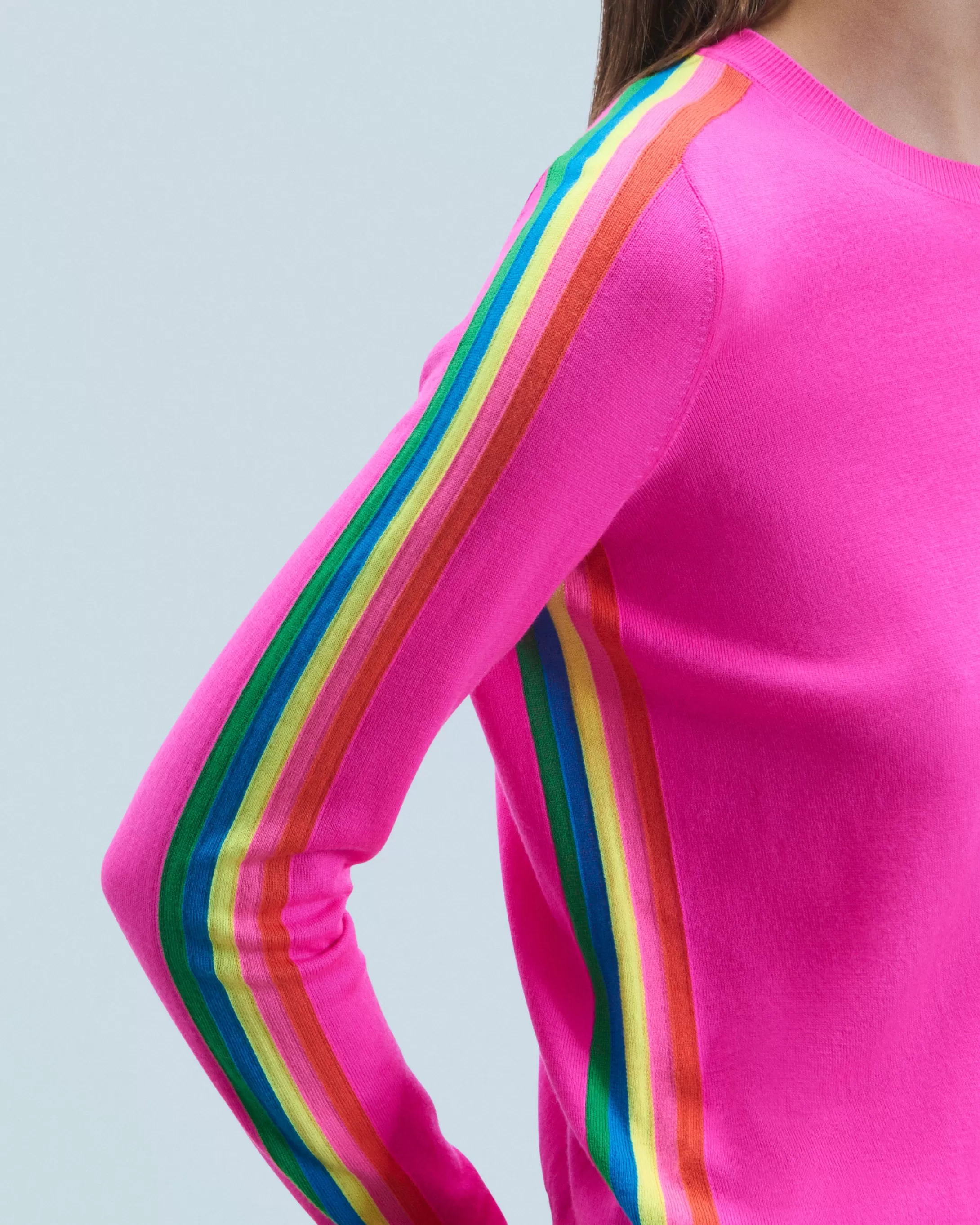Maglione Scollo tondo Bande Maniche multicolori | FROM FUTURE New
