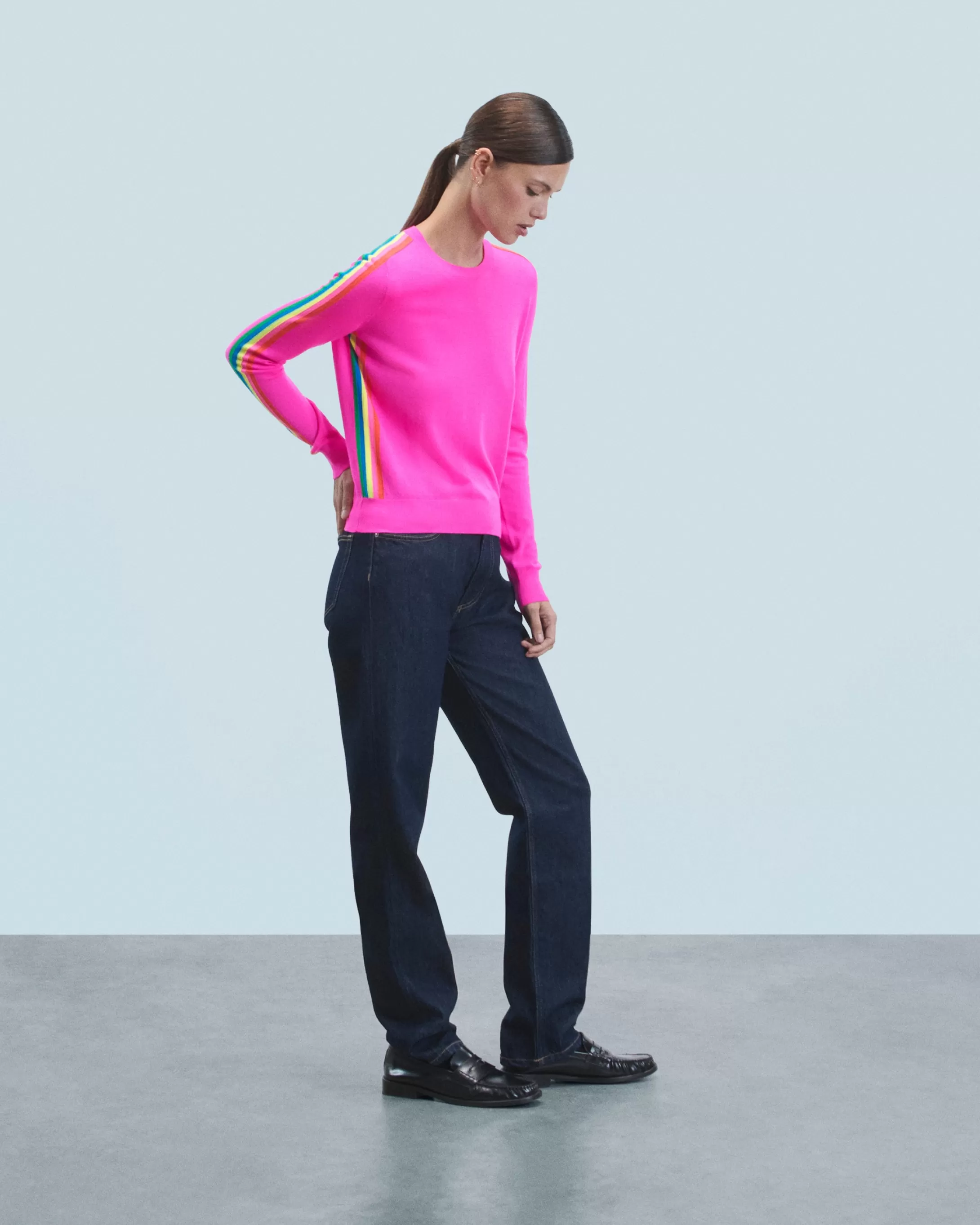 Maglione Scollo tondo Bande Maniche multicolori | FROM FUTURE New