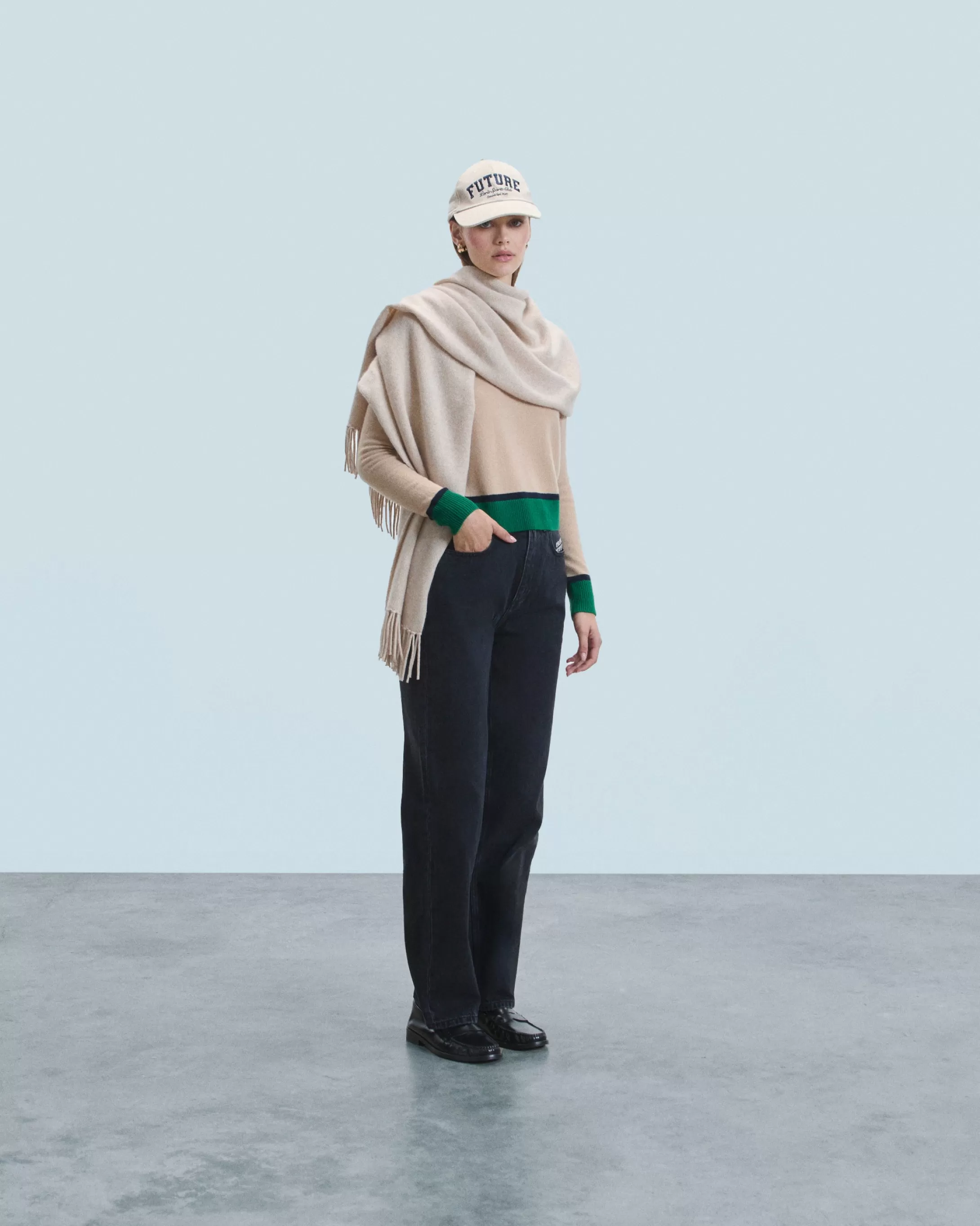 Maglione Scollo tondo Bicolore a Contrasto Leggero | FROM FUTURE Fashion