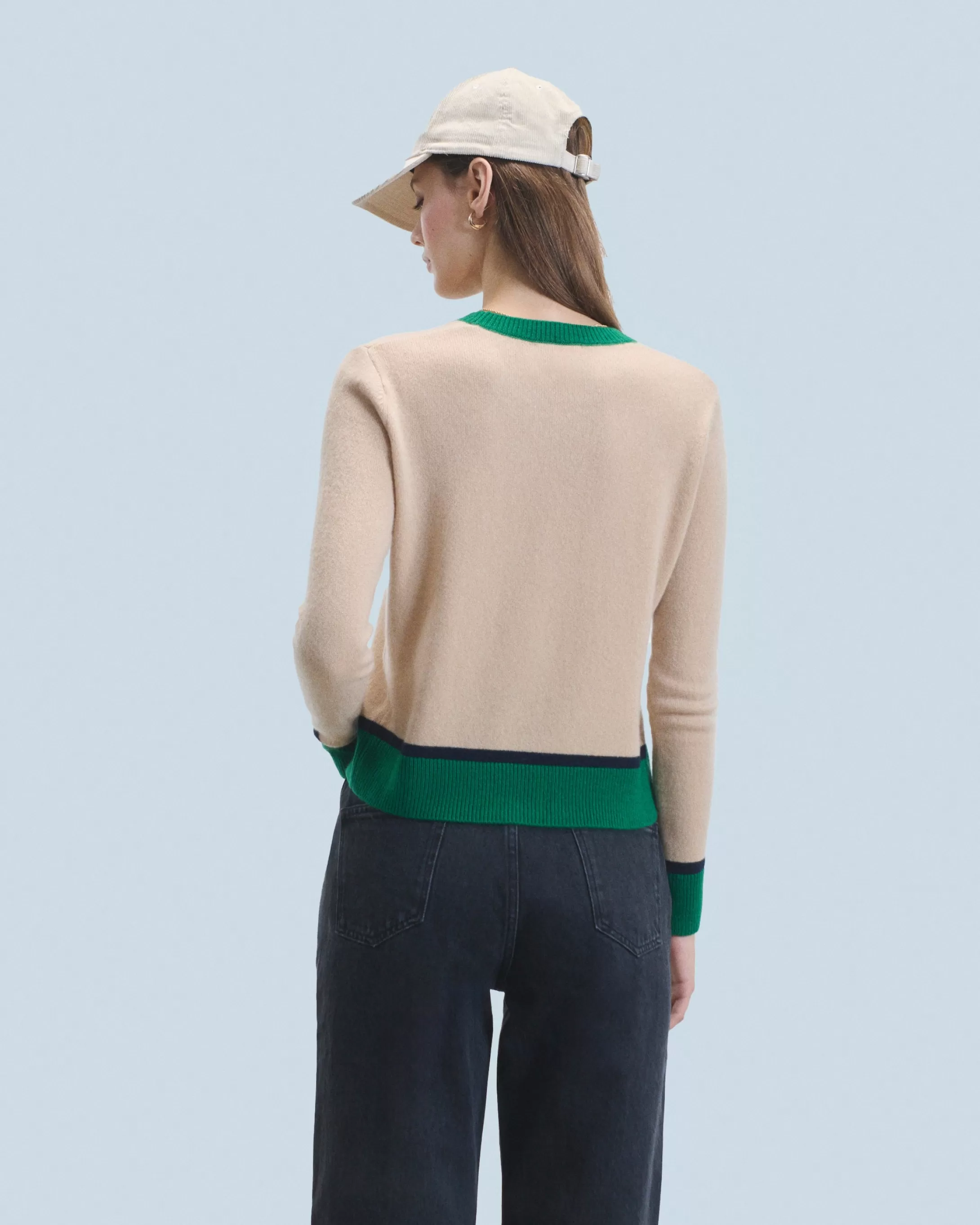 Maglione Scollo tondo Bicolore a Contrasto Leggero | FROM FUTURE Fashion
