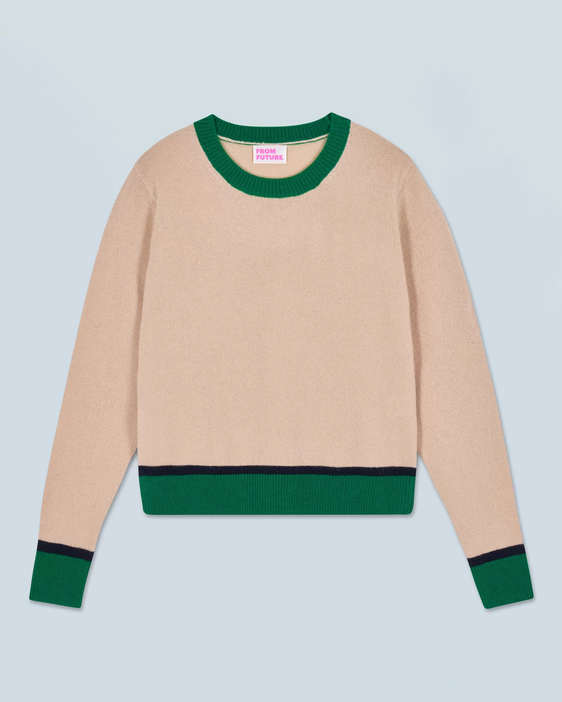 Maglione Scollo tondo Bicolore a Contrasto Leggero | FROM FUTURE Fashion