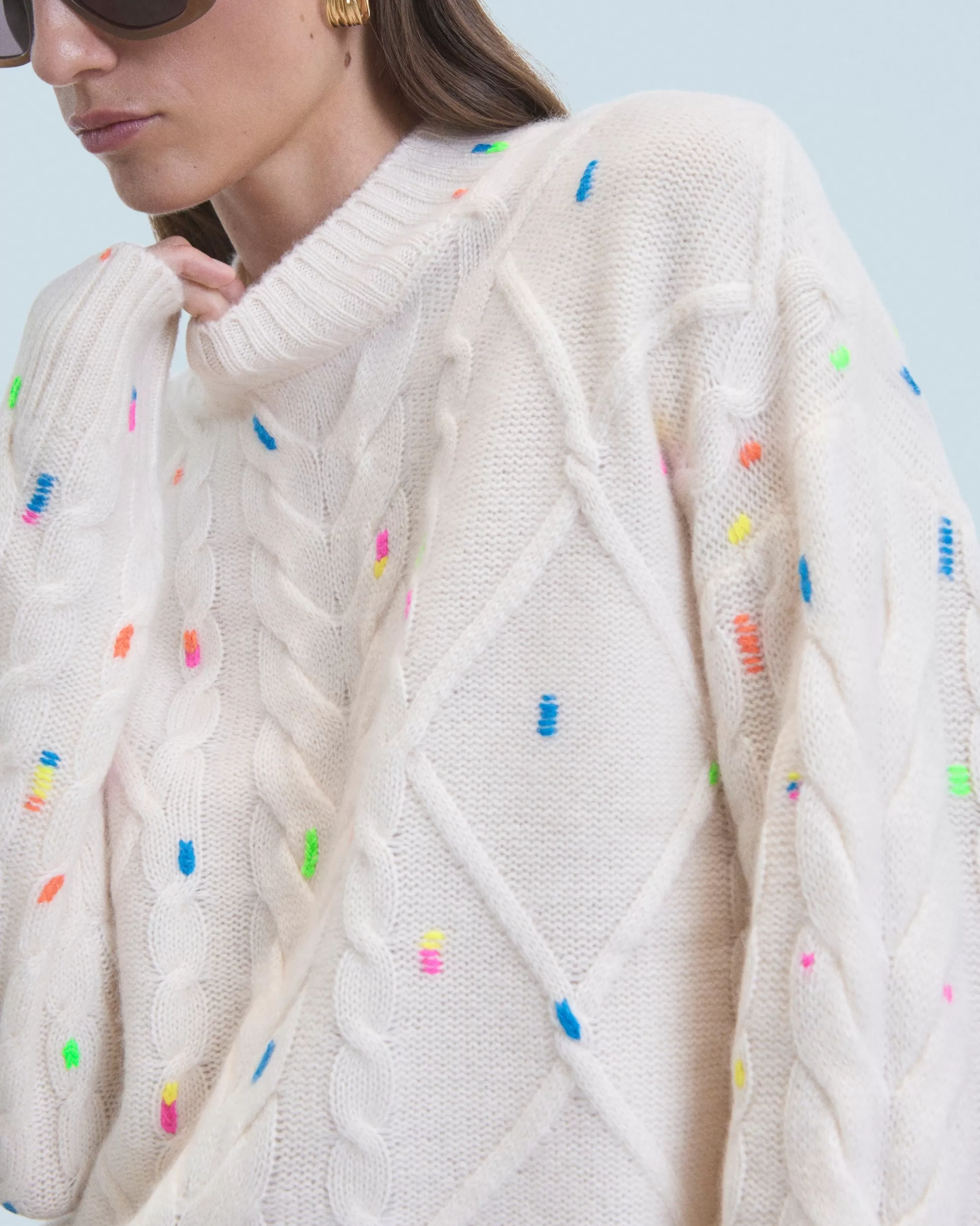 Maglione Scollo tondo con Trecce Multicolore | FROM FUTURE Online
