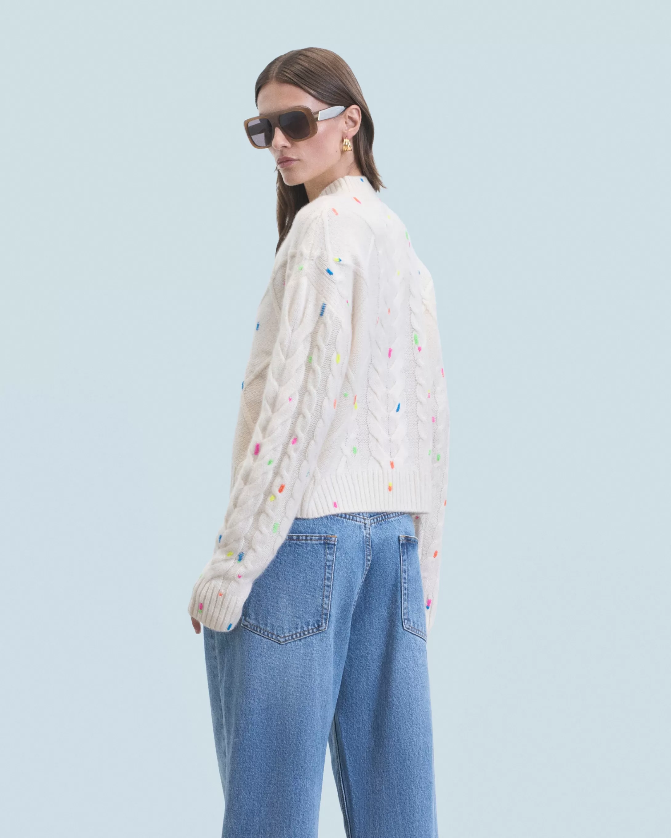 Maglione Scollo tondo con Trecce Multicolore | FROM FUTURE Online