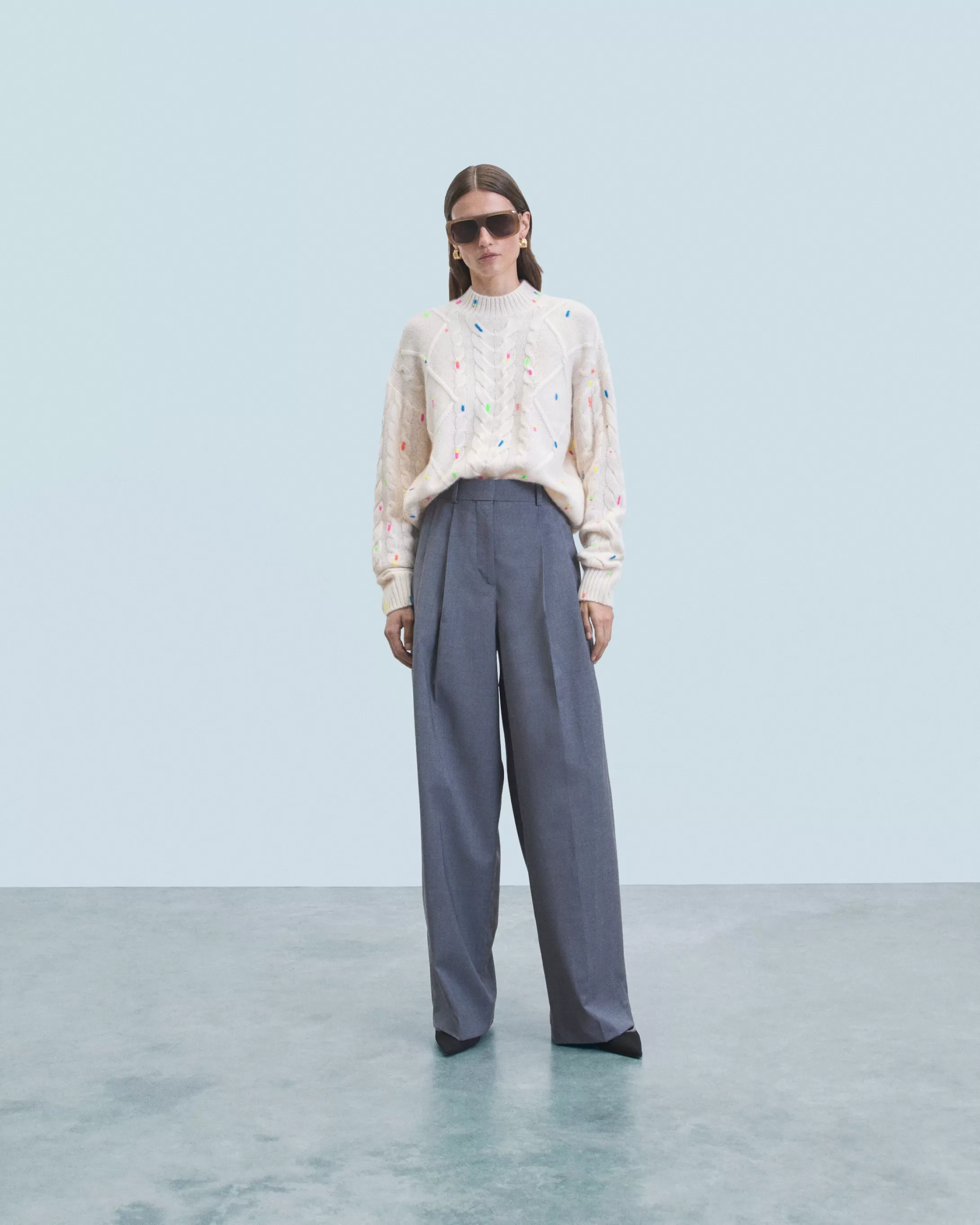 Maglione Scollo tondo con Trecce Multicolore | FROM FUTURE Online