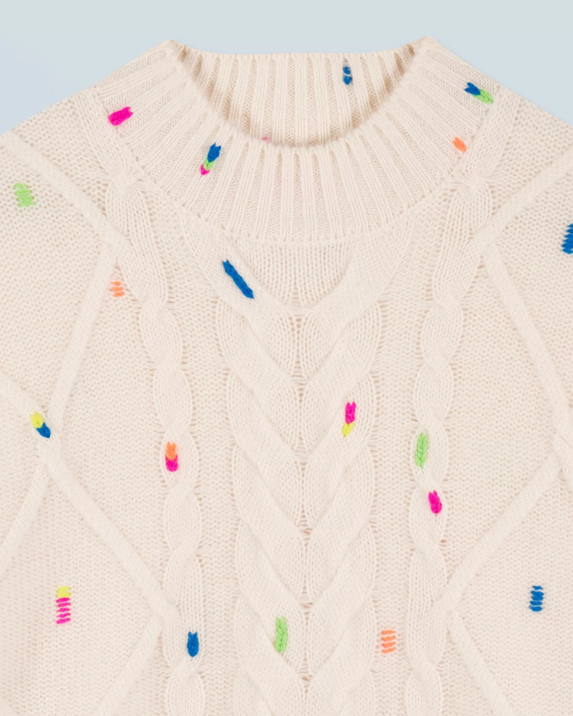 Maglione Scollo tondo con Trecce Multicolore | FROM FUTURE Online