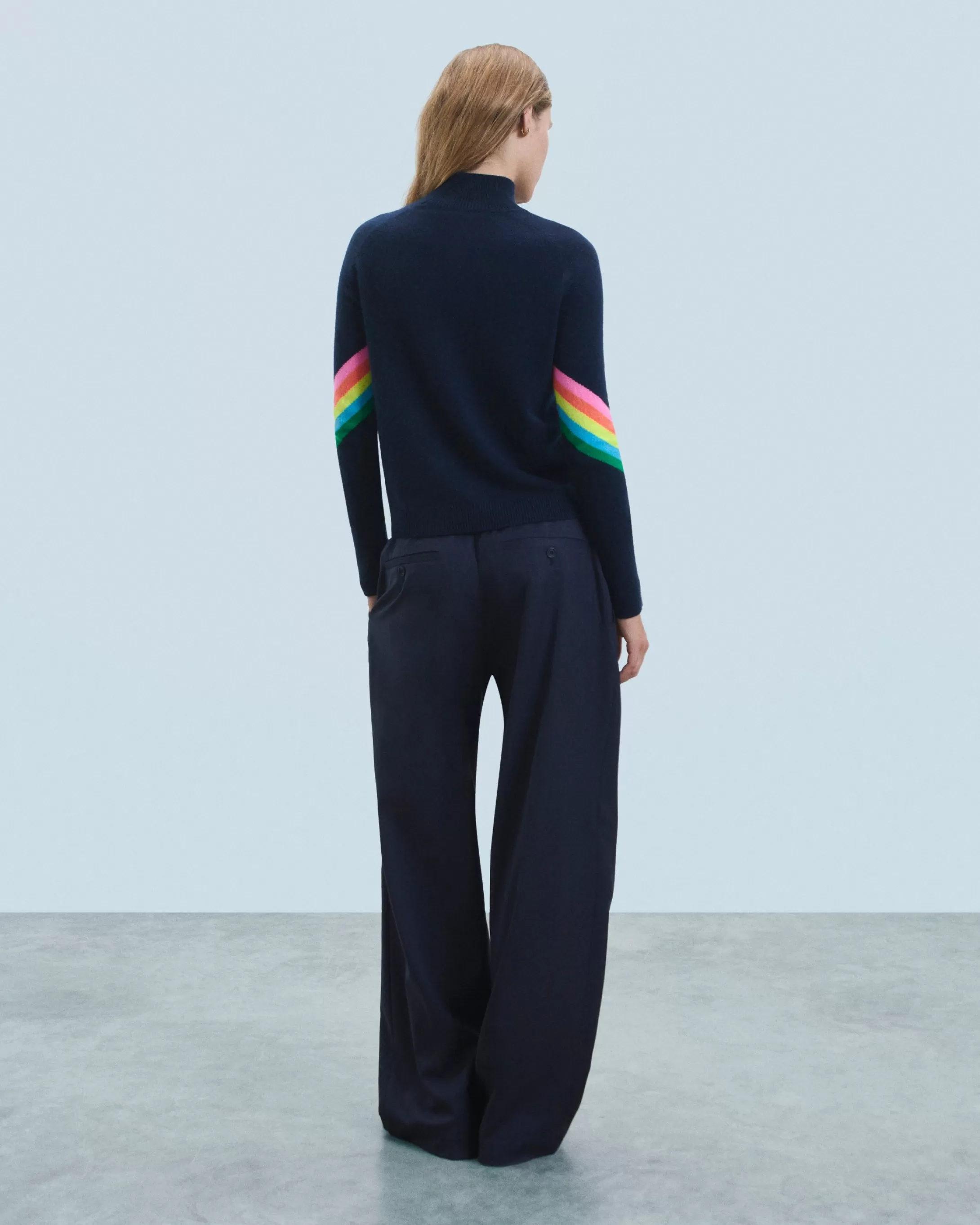 Pullover Collo alto Bande Maniche multicolori Leggero | FROM FUTURE Hot