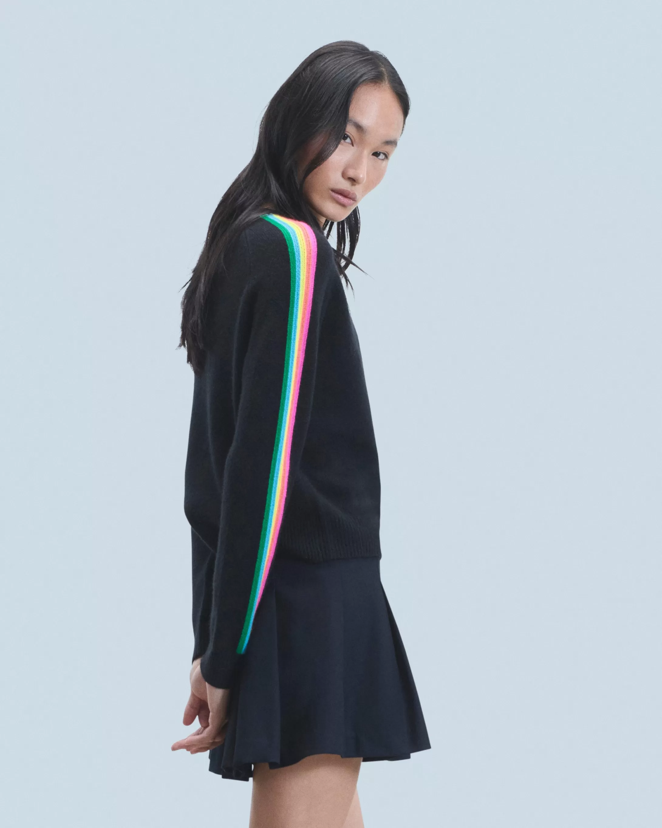 Pullover Scollo tondo Bande maniche multicolori | FROM FUTURE Flash Sale