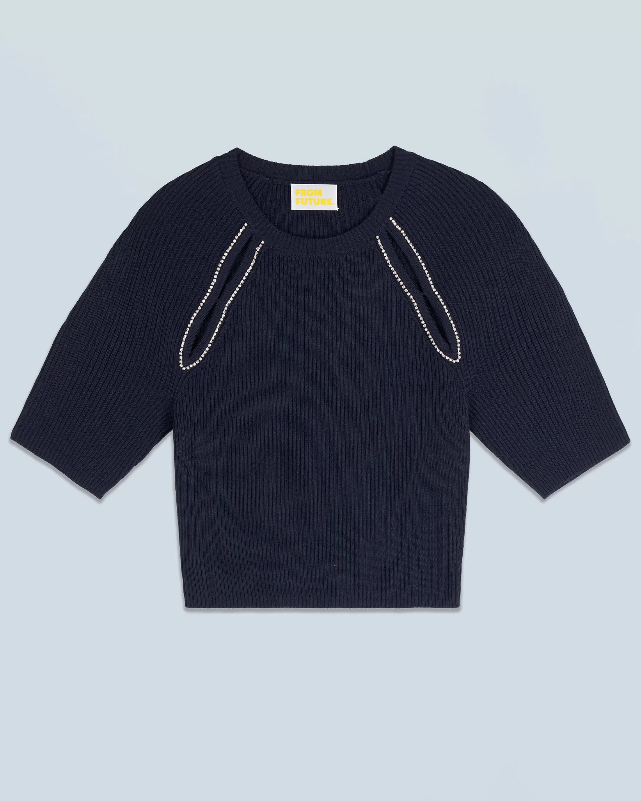 Top Maniche corte con Aperture e Ricami | FROM FUTURE Sale